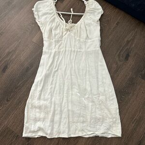 La Hearts Cream Flutter Sleeve Sundress